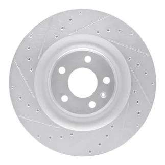 R1 Concepts EDZ-73079L Brake Rotor Drilled and Slotted Silver
